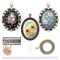 3 Pack Pendant Embroidery Starter Kit for Beginners,Retro Necklace Series Cross Stitch Tools for Necklace & Earrings & Hand Sewing Jewelry & Creative Gifts,Style A